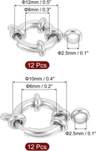 Spring Ring Clasps, 24Pcs 10/12mm Stainless Steel Round Close Spring Ring Clasps Connectors for DIY Necklace Bracelets Jewelry Making, Silver Tone