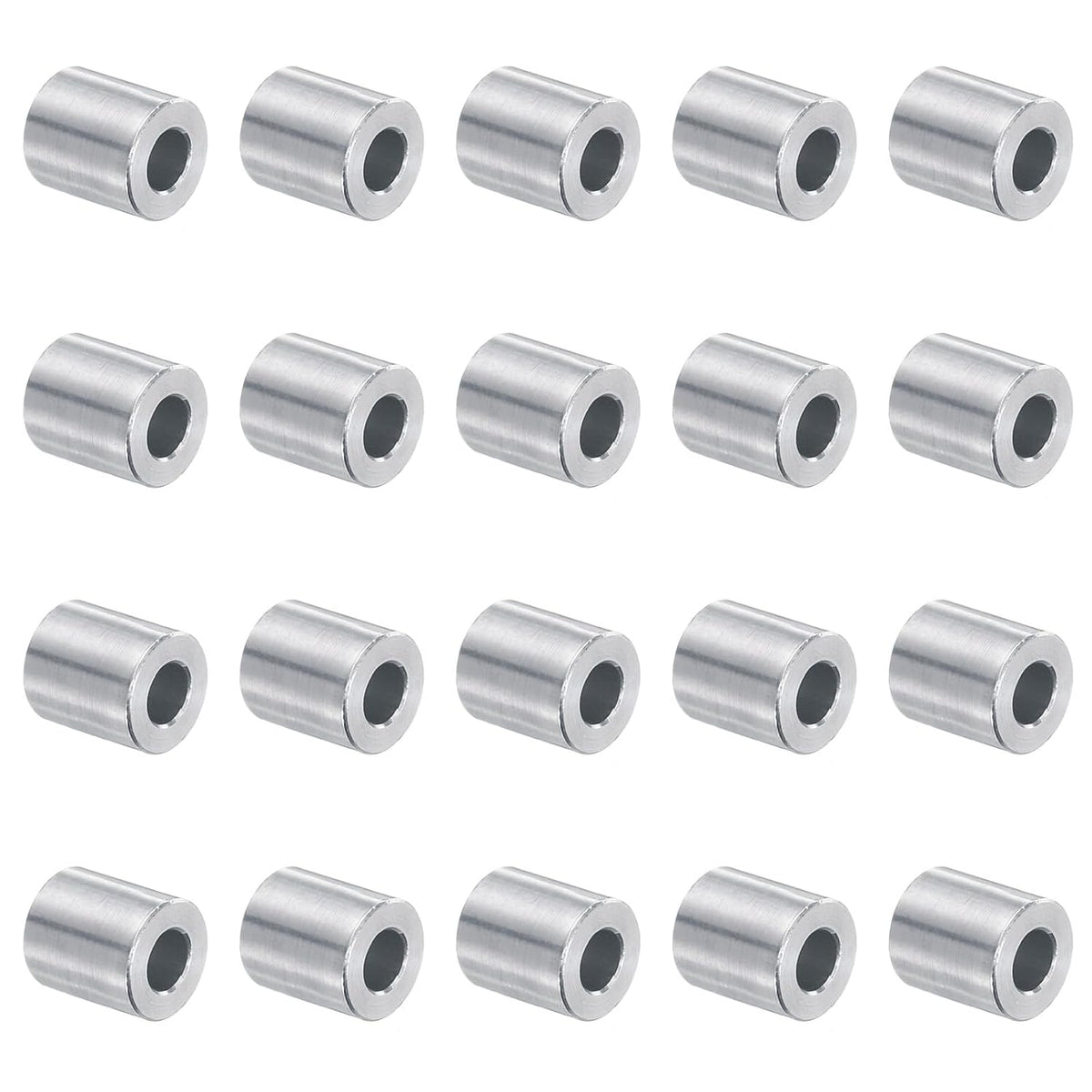 20pcs Aluminum Spacer 5mm Bore x 10mm OD x 12mm Length Screw Standoff Bushing Plain Finish Round Metal Spacer for M5 Screws Bolts and Rods