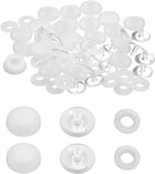 20Pcs Baseball Cap Button, 15mm/0.59 Inch Plastic Hat Snap Button Replacement Cap Top Cover Buttons for DIY Sewing Hat Clothing Making Accessories, White