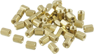 50 Pcs M3X6mm Common Brass Female Thread Standoff Hexagonal Spacer
