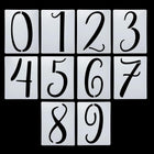 12 Inch Large Number Stencils Set, 0-9 Plastic Address Number Stencil Templates Reusable Digital Painting Templates for Cake Stencil Address Number Painting, Style D