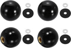 4Pcs Threaded Ball Knobs, M8 x 30mm Phenolic Plastic Thread Ball Handles Balls Nuts Knob Caps Nut Balls with Threaded Insert for Machine Lever Handle DIY Project, Black