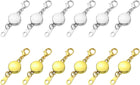 12Pcs Necklace Clasp, Round Necklaces Extender Clasps Bracelet Closures Suitable for Jewelry Necklace Bracelet Making, Silver&Gold