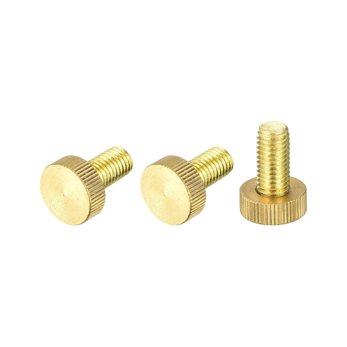 Knurled Thumb Screws, M10x20mm Flat Brass Bolts Grip Knobs Fasteners for PC, Electronic, Mechanical 3Pcs
