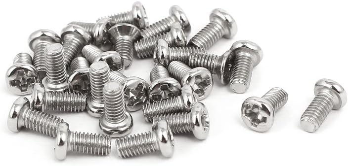 a17020800ux0390 M3 x 6mm Phillips Drive Fully Thread Pan Head Bolts Machine Screws (Pack of 25)