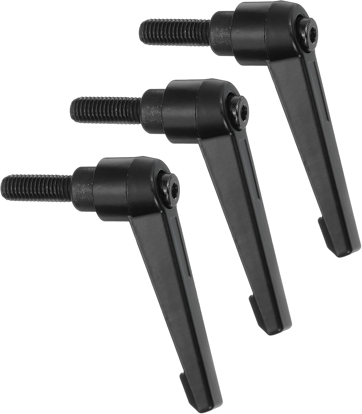 3Pcs M8 x 20mm Adjustable Knobs Handle Male Thread Push Button Ratchet Quick Release Locking Rotating Bolt for Lathe Machinery, Black