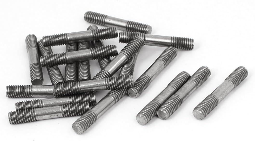 M6x35mm 304 Stainless Steel Double End Threaded Stud Screw Bolt 20pcs