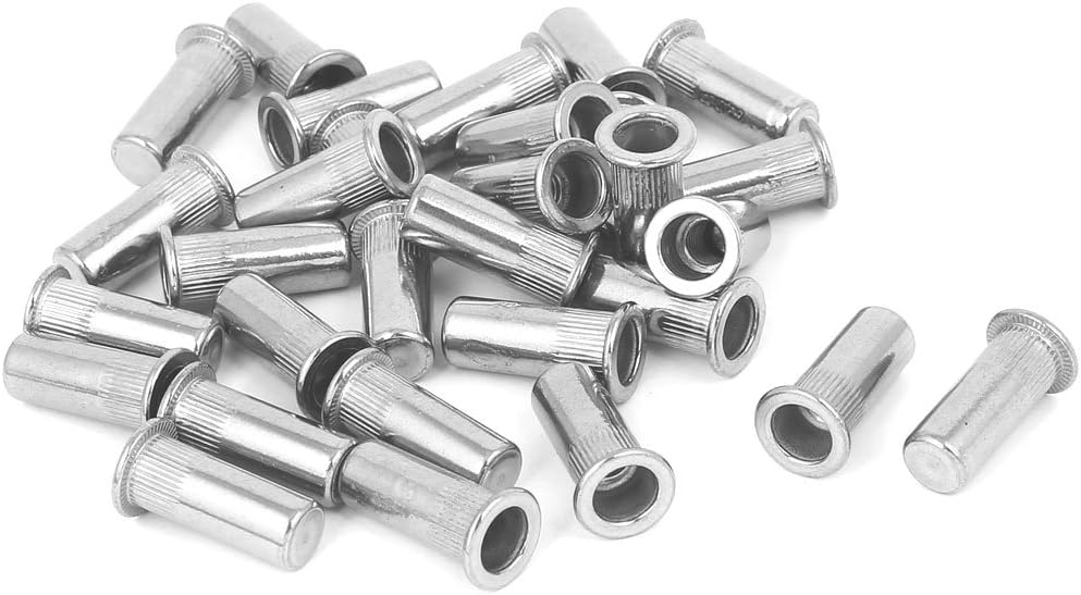 M6x23mm 304 Stainless Steel Straight Knurled Closed End Rivet Nut Fastener 30pcs