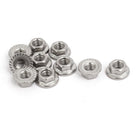 M6x10mm Thread Dia Stainless Steel Hex Hexagon Flange Lock Nuts 10pcs