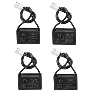 a14072900ux0093 4 Piece 450VAC 1.0uF 50/60Hz 5% Tolerance Fan Motor Capacitor, CBB61