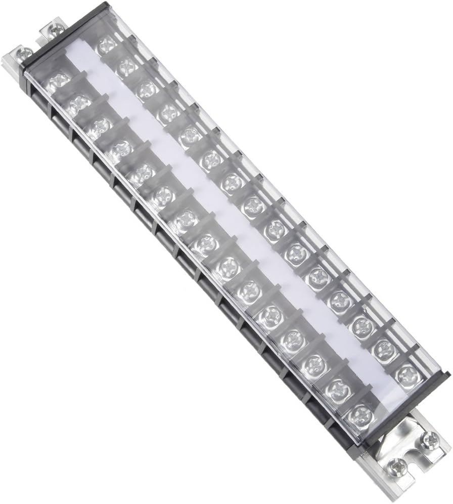Barrier Terminal Strip Block 660V 20A Dual Rows 15P DIN Rail Base Screw Connector