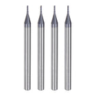 4pcs 1mm Dia 4mm Shank Square Nose End Mill 4 Flutes HRC45 Carbide AlTiN Coated CNC Router Bits Cutter Tools for End Milling CNC Machining