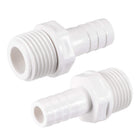 PVC Tube Fitting Adapter 12mm Barbed x G1/2 Male White for Aquariums, Water Tanks, Tubs, Pools 2Pcs