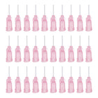 100 Pcs 20G Plastic Dispensing Needles with Luer Lock, 1/2" PTFE Needle Tube PP Heat-Resistant Plastic Blunt Tip for Liquid Glue Gun, Pink