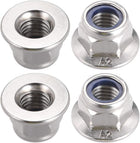 M10x1.5mm Hex Flange Nylon Insert Lock Nuts, Stainless Steel 304, 4 Pcs
