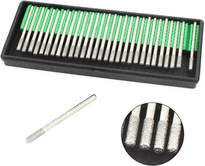 3mm x 3mm Cylinder Head Buffing Bit Diamond Mounted Point 30 Pieces