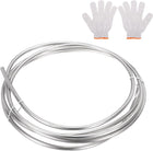 Stainless Steel Tubing Coil, 1/4" OD x 6.56 ft Industrial 316 Stainless Steel Welded Tubing with Gloves, Silver Tone 0.04"Thickness