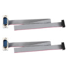 IDC Wire Flat Ribbon Cable DB9 Male to FC-10 Female Connector 2.54mm Pitch 30cm Length 2pcs