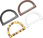 Purse Handles, 4Pcs 4.7" Plastic D Shape Handbag Handle Replacement Accessories for Decorative Bag Making DIY Handmade Beach Bag Straw Bag (4 Colors)