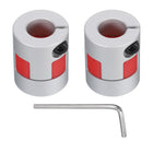 Aluminum Plum Shaft Coupling 6mm to 10mm Bore L25xD20 Flexible Coupler for 3D Printer CNC Machine and Servo Stepped Motor Pack of 2