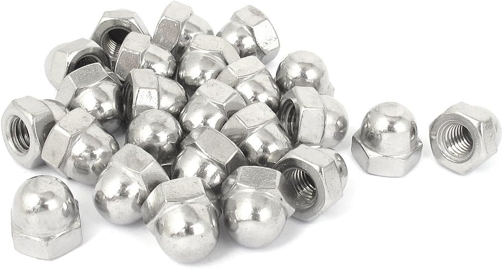 Hex Cap Nuts - 25Pcs 3/8"-16 Dome Nuts Stainless Steel Hexagon Decorative Cap Nut for Screws Bolts Silver Tone