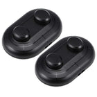 Inline Foot Pedal Push Lamp Switch, 2 Buttons Lighting Foot Control Latching ON-Off Footswitch Black 2 Pcs