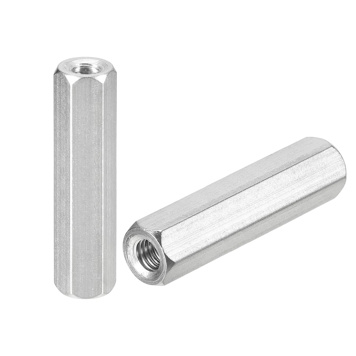 M6 x 1-Pitch 50mm Length Coupling Nuts, 4pcs 304 Stainless Steel Metric Hex Rod Coupling Nuts