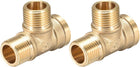 Brass Tee Pipe Fitting G1/2 Male XG1/2 Male x G1/2 Female T Shaped Connector Pipe Coupler 2pcs