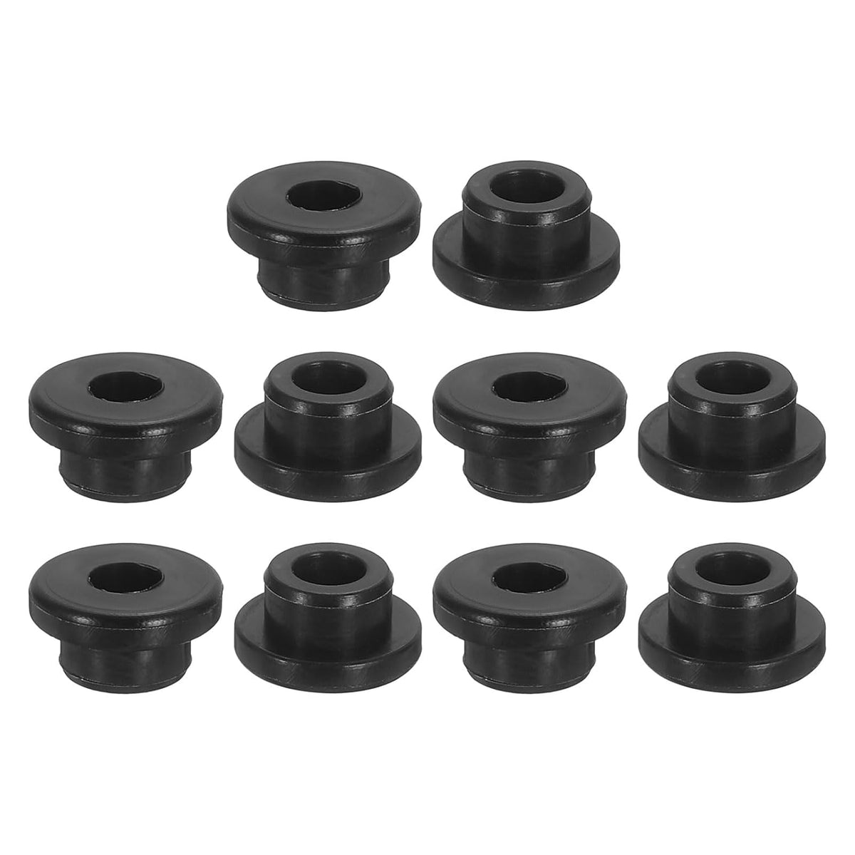 48Pcs Rubber Grommets 5mm Drill Hole, 3mm ID Hole Top Hat Grommet Black Silicone Rubber Hole Plug Gasket for Wiring, Automotive