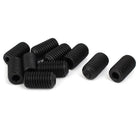 M14 Dia 25mm Length Head Hex Socket Cup Point Grub Screw Black DIN916 10pcs