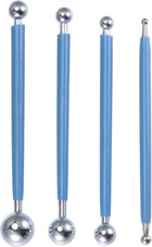LinkMejor 4-Pack Clay Sculpture Modeling Tools Double-Ended Metal Ball Stylus Dotting Set Stainless Steel for Sculpting Modeling