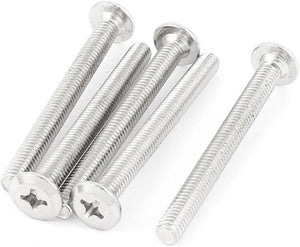 M6x60mm Male Thread Phillips Flat Head Bolt Screw Suitable for Double Bed Furniture TV Rack Wall Hanging 5pcs
