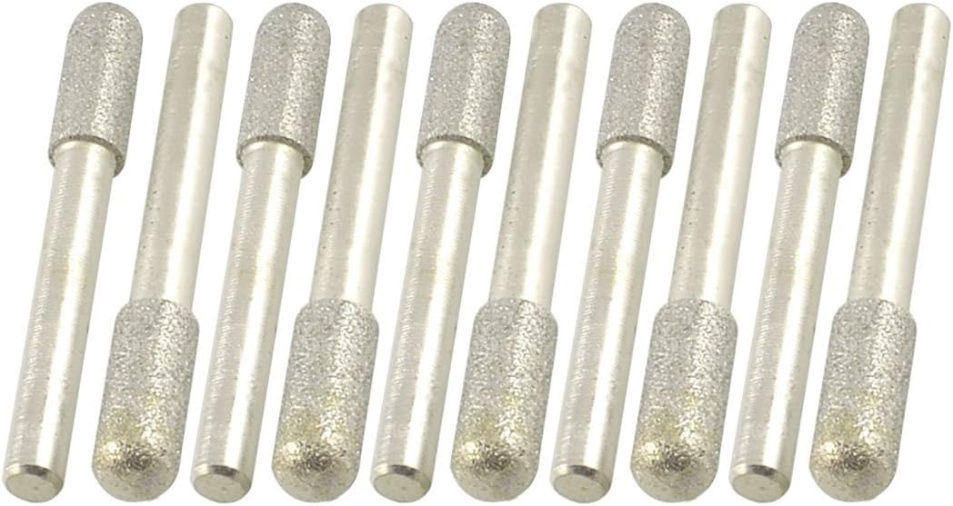 10 Pcs 8mm Cylinder Head 6mm Shank Diamond Mount Points File