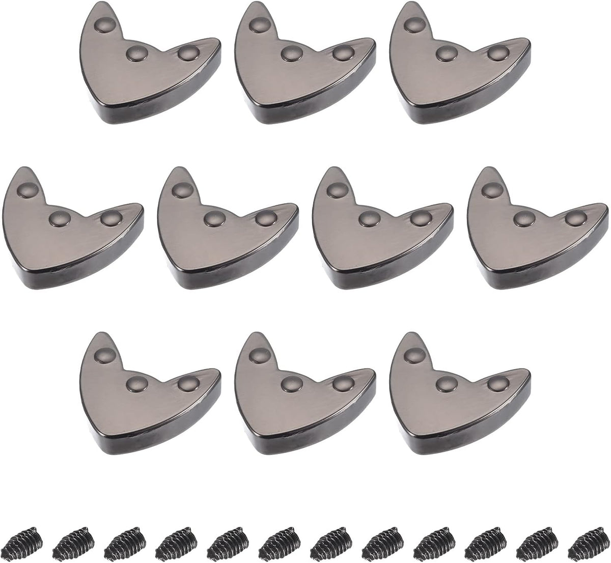 Metal Zipper Stopper with Screws, 12Pcs 0.75'' Zipper Tail Clip Plug Head for DIY Decoration Leather Craft Hardware, Black