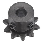 10 Tooth Roller Sprocket B Type, #25 Chain, Single Strand 1/4" Pitch, 6.35mm Bore Black Oxide C45 Carbon Steel with Set Screws for ISO 04C