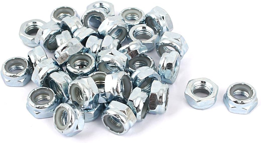 5/16"-24 Zinc Plated Self-Locking Nylon Insert Hex Lock Nut 40pcs
