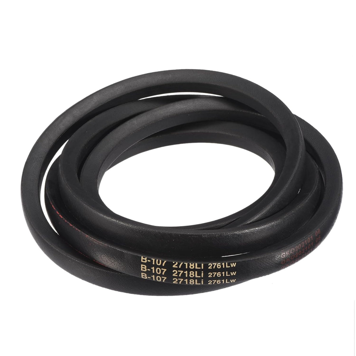 3 Pack B107 Classic Wrapped V-Belt, 110" Outside Circumference, Black