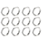 12Pcs Cast Pipe Fitting Hex Locknut, Brass Hex Lock Nut NPT1/2 Female Thread, Brass Nickel Plated for Plumbing Fixed, Water Broom and Undercarriage Cleaner Silver Tone