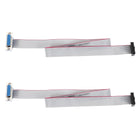 IDC Wire Flat Ribbon Cable DB15 Female to FC-16 Female Connector 2.54mm Pitch 50cm Length 2pcs