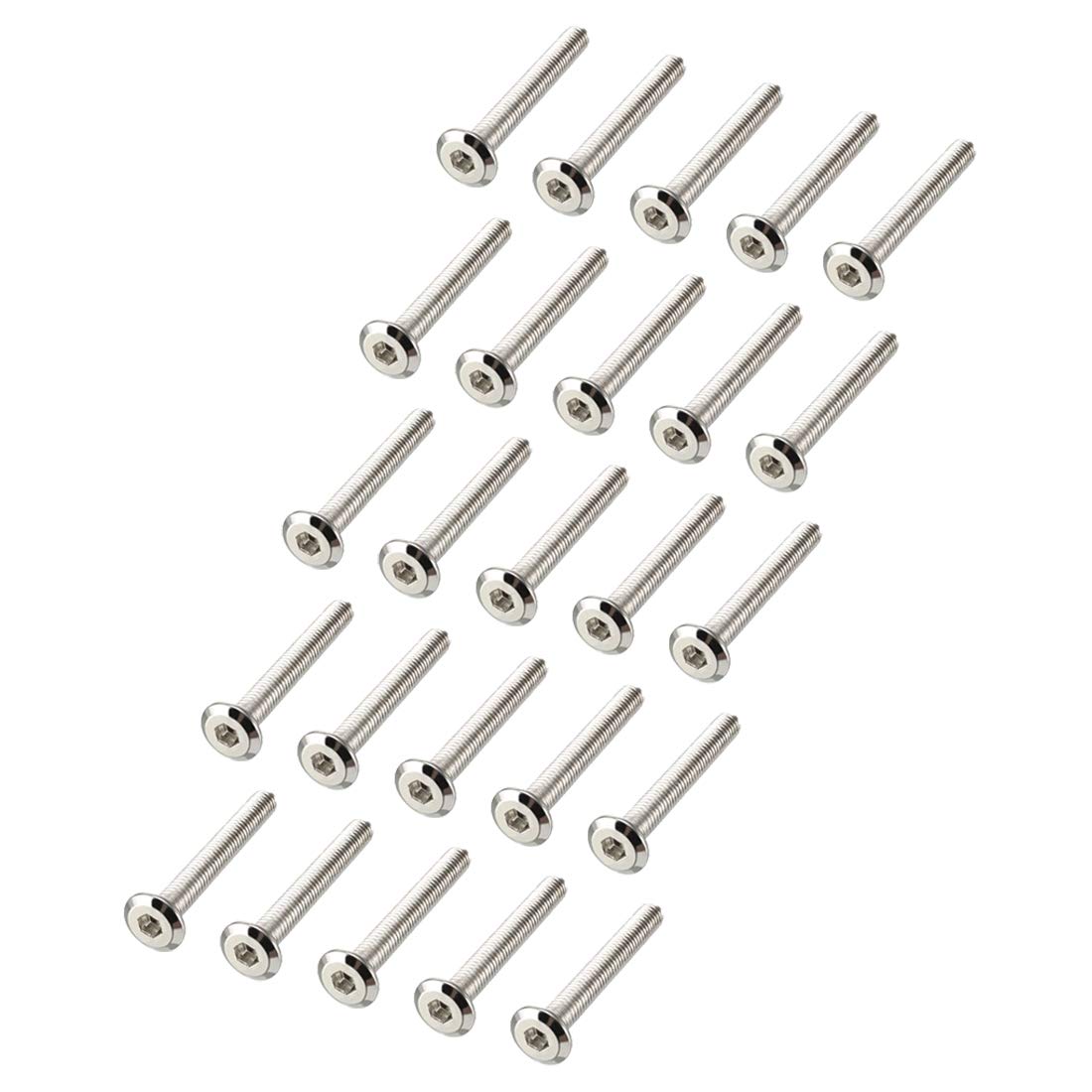 M6x40mm Furniture Bolts Hex Socket Screws Fastener Carbon Steel 25pcs
