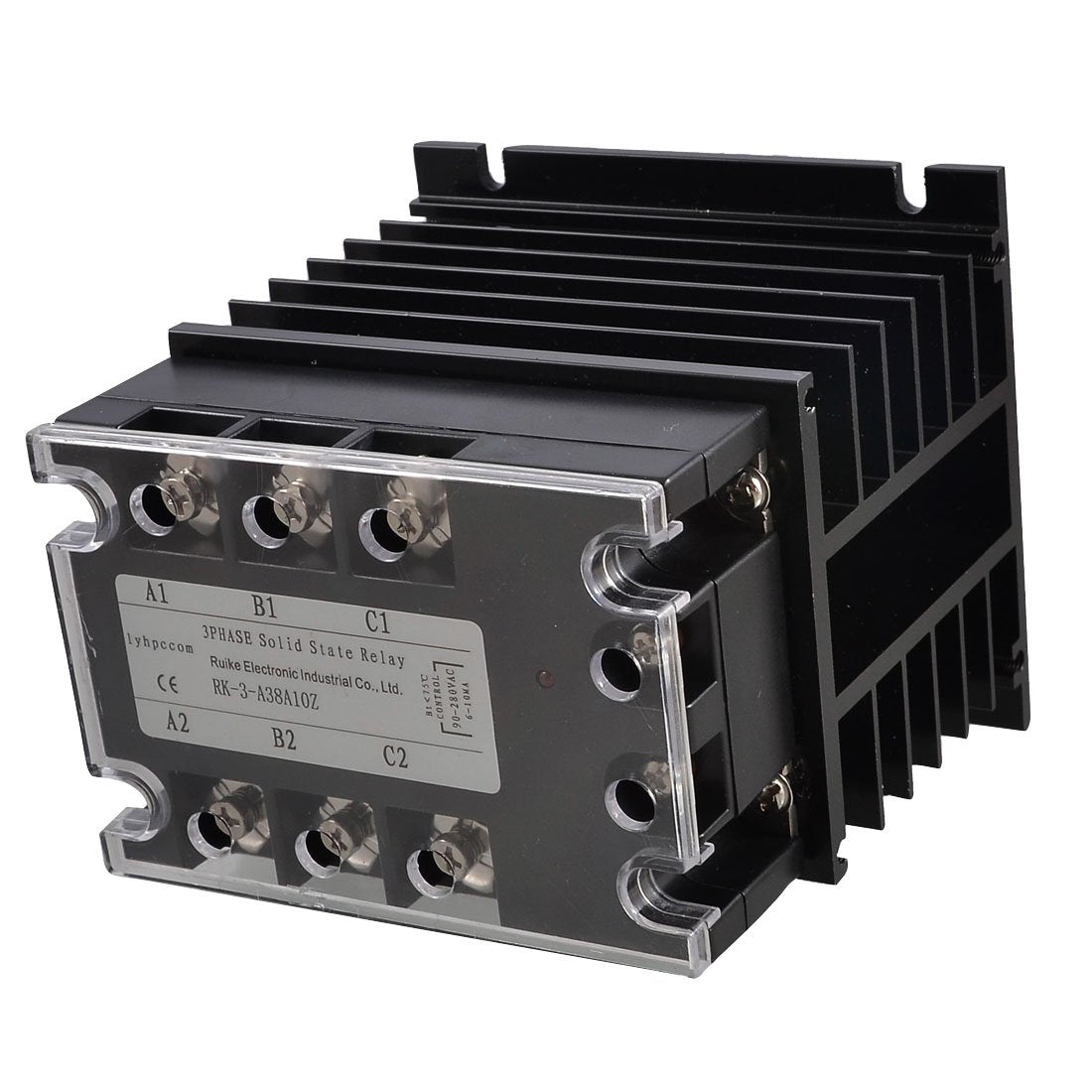 Control 90-280VAC Load 380VAC 10A SSR Solid State Relay + Aluminum Heat Sink