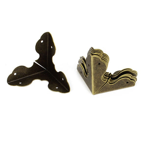 Triangle Shape Angle Brackets 32mm x 32mm x 32mm Bronze Tone 8 Pcs