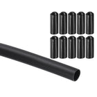 16.4 ft 2:1 Ratio Heat Shrink Tubing, 0.28" ID Wire Heat Shrink Tube with End Cap, Waterproof Tubing Adhesive Shrinkable Wire Wrap Tube for Cable Sealing, Black
