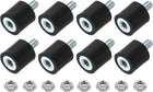 M5 Rubber Mounts, 8Pcs 15x15mm(DxH) Rubber Cylindrical Anti Vibration Isolator Shock Absorber with Lock Nut for Car Bobbin Generator Air Compressors