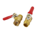 Ball Valve Shut-Off Valve, 1/4PT Male to 1/4PT Female Thread, Pipe Tubing Fittings, 49mm Operation Handle, Brass Valve, Pack of 2