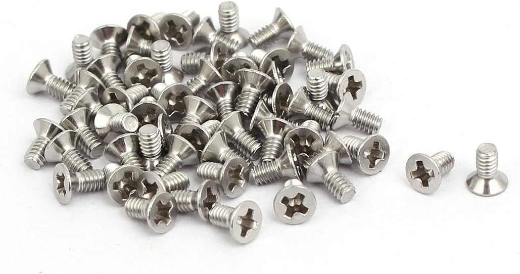 M2x4mm 316 Stainless Steel Phillips Countersunk Bolt Machine Screw 60pcs