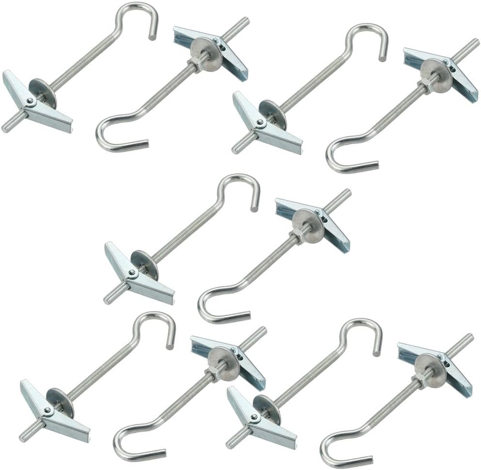 10Pcs M4x90mm Zinc Plated Toggle Anchor Eye Screw Hook Washer Nut Assortment
