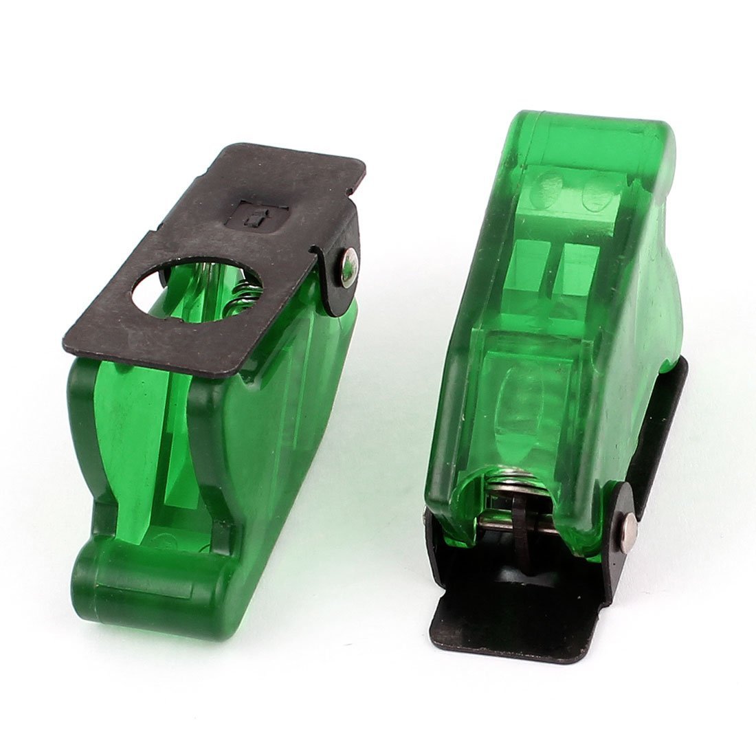 a15011200ux0476 Waterproof Green Plastic Flip Safety Cover Cap Guard for 12 mm Toggle Switch, 2 Piece