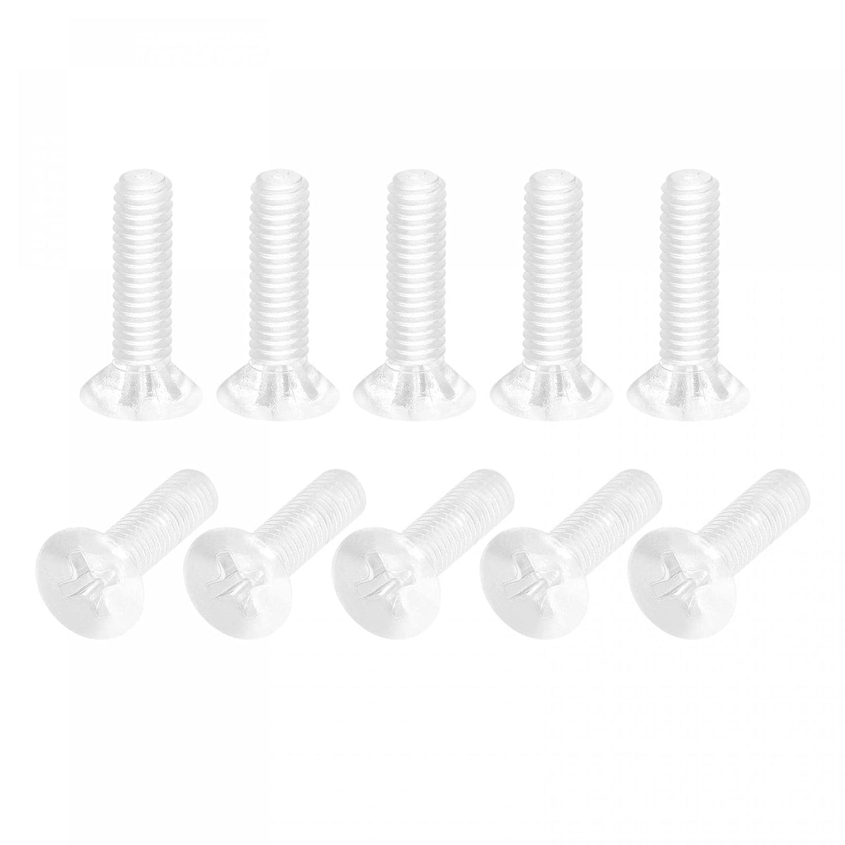 M4 x 16mm Plastic Phillips Machine Screws, PC Flat Head Machine Bolts Transparent 10pcs