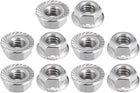 M6 Serrated Flange Hex Lock Nuts, 304 Stainless Steel, 10Pcs.